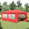 vidaXL Partyzelt mit Wand Rot 600 x 300 x 255 cm PE und Stahl