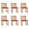vidaXL Gartenst&uuml;hle 6 Stk. mit Kissen Massivholz Teak