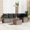 vidaXL Gartensofa-set mit Speicher 6 pcs Grau Poly-Rattan