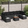 vidaXL Gartensofa-set mit Kissen 8 pcs Schwarz Poly-Rattan