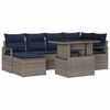 vidaXL Gartensofa-set 7 pcs Grau und Marineblau Poly Rattan