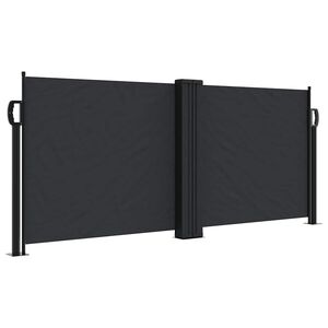 vidaXL Seitenmarkise Ausziehbar Schwarz 100x600 cm