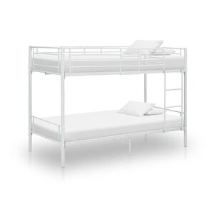 vidaXL Etagenbett Wei&szlig; Metall 90&times;200 cm