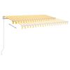 vidaXL Markise Manuell Einziehbar mit LED 350x250 cm Gelb und Wei&szlig;