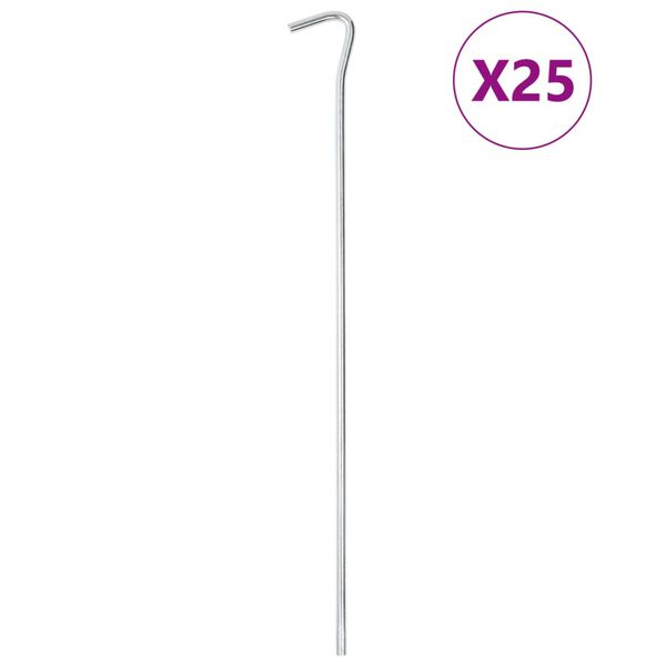 vidaXL Zeltheringe 25 Stk. 30 cm &Oslash;7 mm Verzinkter Stahl