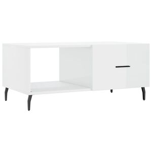 vidaXL Couchtisch Hochglanz-Wei&szlig; 90x50x40 cm Holzwerkstoff