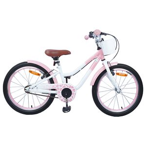 vidaXL Kinderfahrrad 18 Zoll f&uuml;r 5-7 Jahre alt Hellrosa