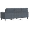 vidaXL 3-Sitzer-Sofa mit Zierkissen Dunkelgrau 180 cm Samt