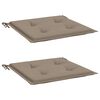 vidaXL Gartenstuhl-Kissen 2 Stk. Taupe 40x40x4 cm Oxford-Gewebe