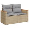 vidaXL Gartensofa-set mit Kissen 13 pcs Beige Poly Rattan