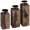 vidaXL Kerzenhalter 3 pcs Natur Massivholz Altholz