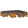 vidaXL 11 stk. Outdoor-Sofagarnitur Massivholz Akazie Braun