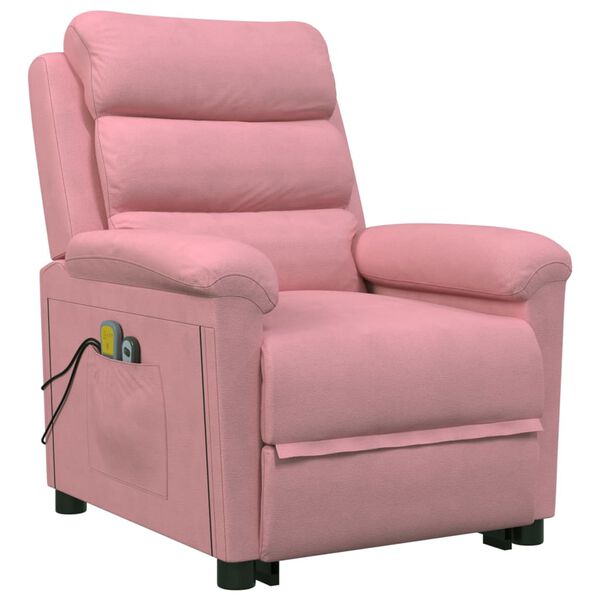 vidaXL Massagesessel mit Aufstehhilfe Rosa Samt