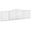 vidaXL Gabione mit Hochbogen 400x30x100/120 cm Verzinktes Eisen