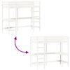 vidaXL Hochbett mit Schreibtisch Weiß 75x190 cm Massivholz Kiefer