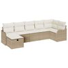 vidaXL Sofa Set mit Kissen mit Speicher Beige und Creme Poly-Rattan