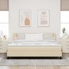 vidaXL Boxspringbett mit Matratze mit LED Creme 180 x 200 cm Stoff