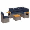 vidaXL 6-tlg. Garten-Sofagarnitur mit Kissen Grau Poly Rattan