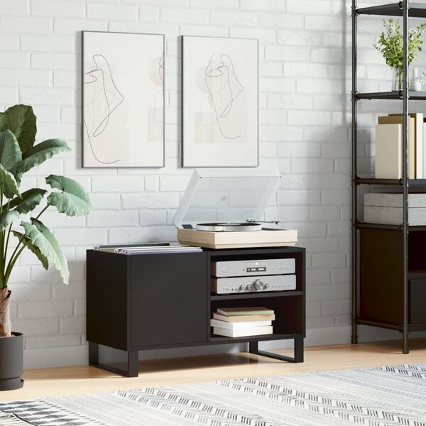 vidaXL Plattenschrank Schwarz 85x38x48 cm Holzwerkstoff