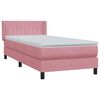 vidaXL Boxspringbett mit Matratze Rosa 90x220 cm Samt