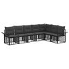 vidaXL Outdoor-Sofagarnitur 7 pcs Schwarz und Dunkelgrau Polyester