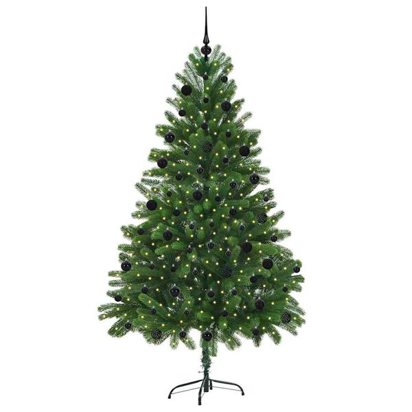 vidaXL Weihnachtsbaum mit 300 LEDs mit St&auml;nder Gr&uuml;n 210 cm PE