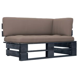 vidaXL Garten-Ecksofa aus Paletten Schwarz Impr&auml;gniertes Kiefernholz