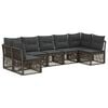 vidaXL Gartensofa-set 7 stk. Grau Poly-Rattan
