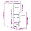 vidaXL Badschrank Schmal mit Rollen Betongrau Holzwerkstoff