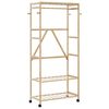 vidaXL Kleiderst&auml;nder mit Ablagen und Rollen 90x40x179,5 cm Bambus