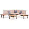 vidaXL 4-tlg. Garten-Lounge-Set mit Kissen Massivholz Akazie