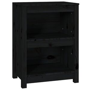 vidaXL B&uuml;cherregal Schwarz 50x35x68 cm Massivholz Kiefer