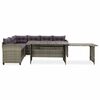 vidaXL 2-tlg. Garten-Lounge-Set mit Kissen Poly Rattan Grau