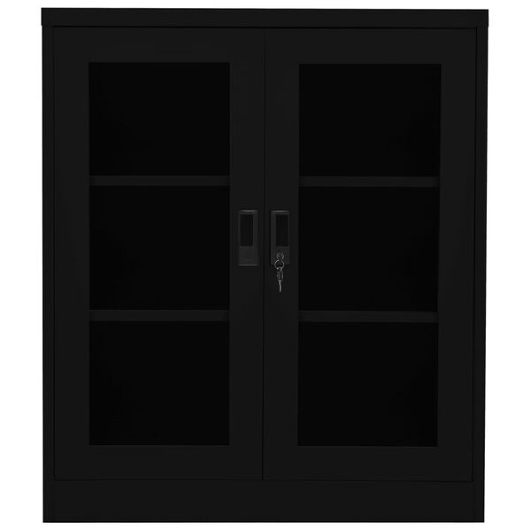 vidaXL Büroschrank Schwarz 90x40x105 cm Stahl