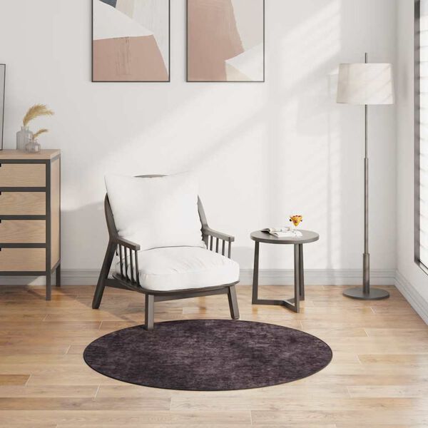 vidaXL Teppich Waschbar &phi;120 cm Anthrazit