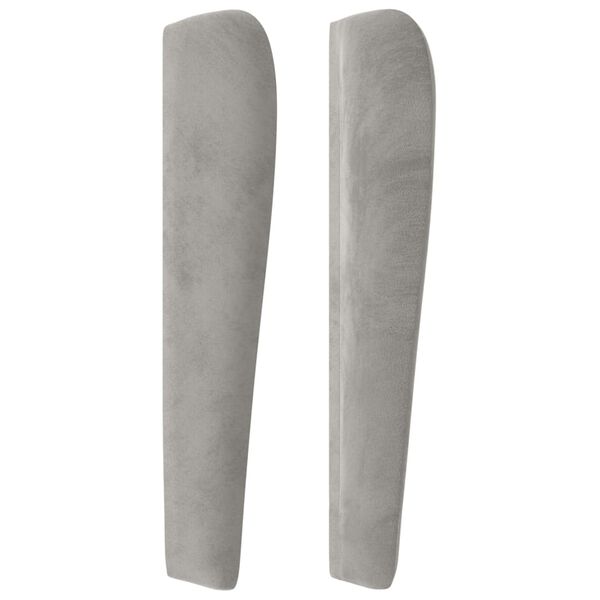 vidaXL Kopfteil mit Ohren Hellgrau 183x23x118/128 cm Samt