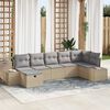 vidaXL Sofa Set mit Kissen 7 pcs Poly-Rattan