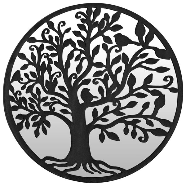 vidaXL Gartenspiegel Schwarz 60x2,5 cm Eisen Rund