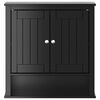 vidaXL Bad-Wandschrank BERG Schwarz 69,5x27x71,5 cm Massivholz