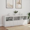 vidaXL Sideboard mit LED-Leuchten Wei&szlig; 181,5x37x67 cm