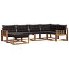 vidaXL Outdoor-Sofagarnitur mit Kissen 6 pcs Nat&uuml;rlich und Schwarz