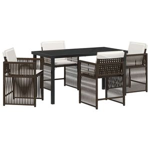 vidaXL Garten Essgruppe 5 pcs Braun Poly-Rattan