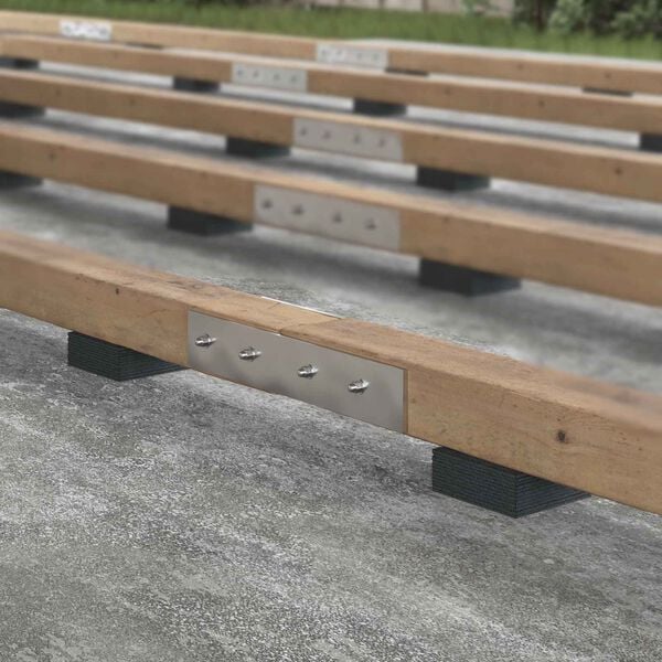 vidaXL Gummigranulat-Patiopad Schwarz 9 x 9 x 0,3 cm Gummi