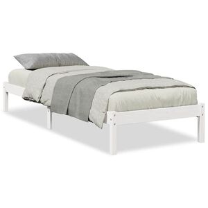 vidaXL Massivholzbett Extra Lang ohne Matratze Wei&szlig; 100x220 Kieferholz