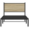 vidaXL Metallbett ohne Matratze Sonoma-Eiche 100x200 cm