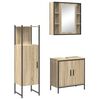 vidaXL Badezimmerm&ouml;bel-Set mit Regal mit T&uuml;r 3 pcs Braun Holzwerkstoff