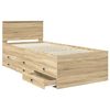 vidaXL Tagesbett Sonoma Eiche und Schwarz 100 x 200 cm Holzwerkstoff