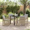 vidaXL Garten Essgruppe 5 pcs Beige Poly-Rattan