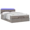 vidaXL Ottomanische Bett mit Matratze & LEDs Taupe 140x190 cm Stoff