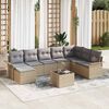 vidaXL Gartensofa-set mit Kissen 9 pcs Beige Poly-Rattan